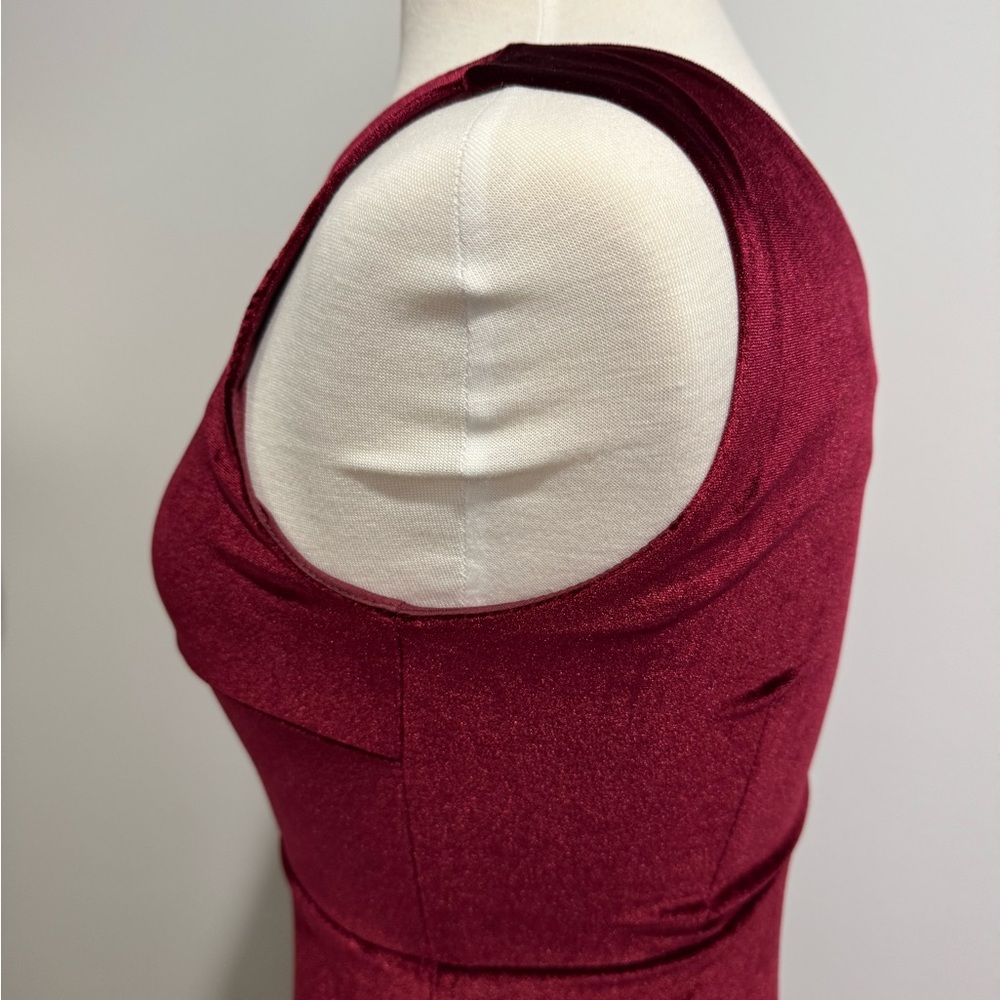 Baltic Born Tatiana Velvet One-Shoulder Maxi Dress Merlot Size S - Picture 7 of 14